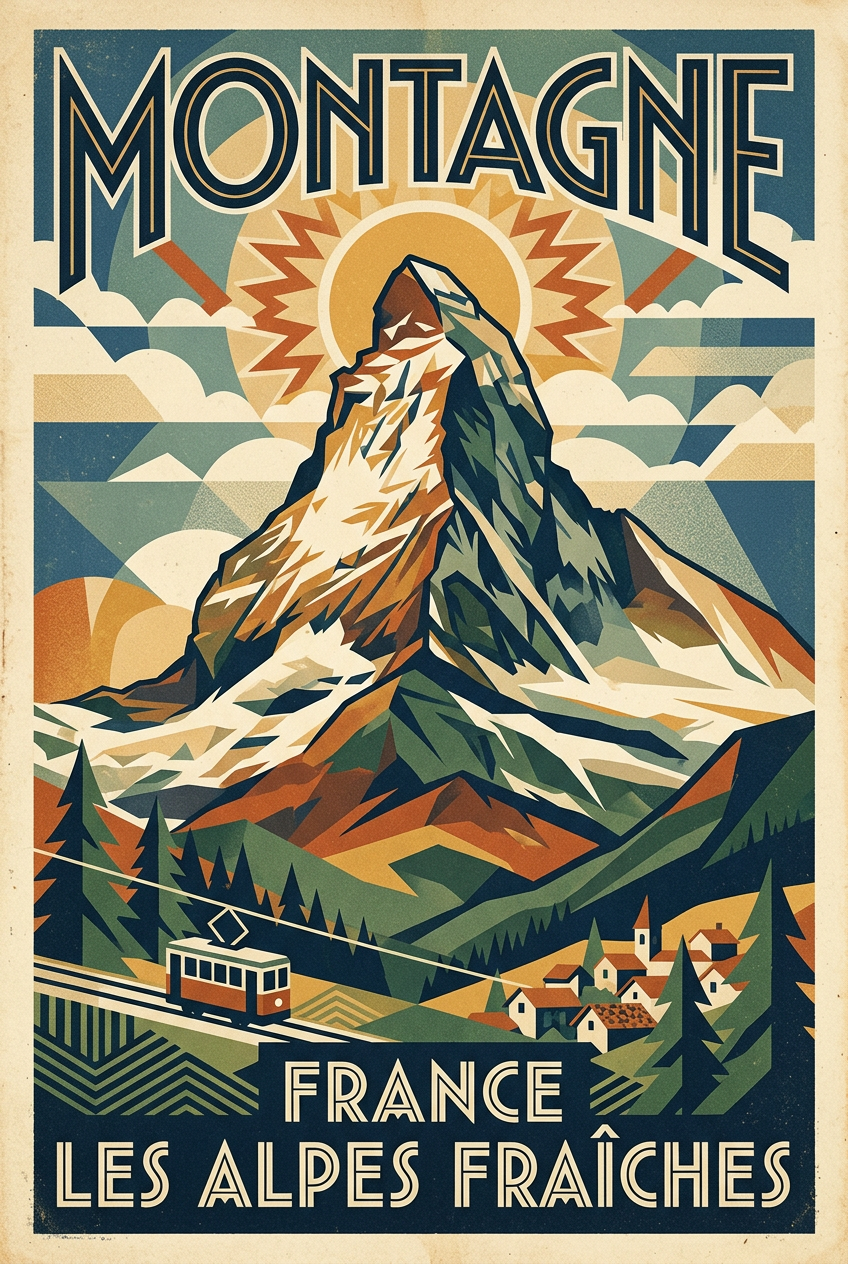 Affiche des Alpes françaises, poster Montagne | Afich