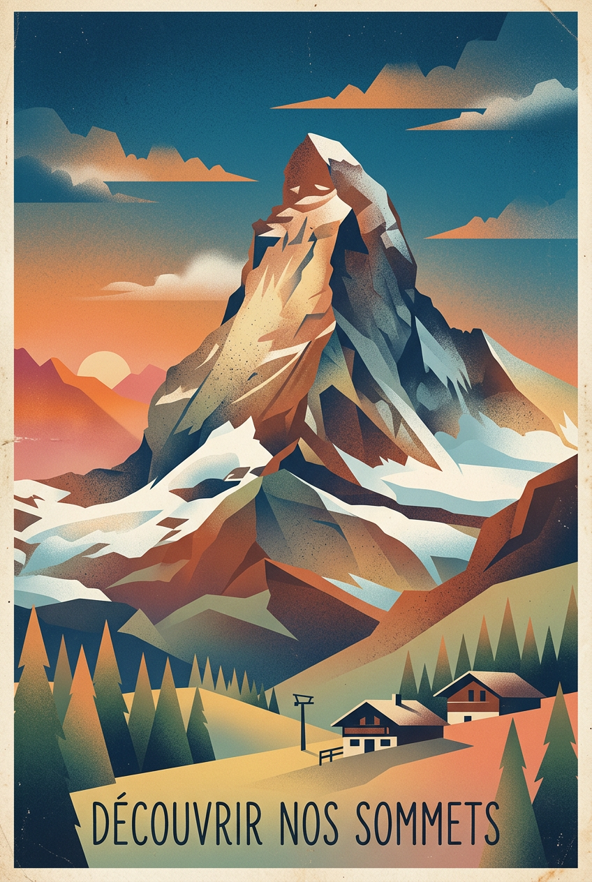 Affiche Cervin, poster sommet vintage | Afich