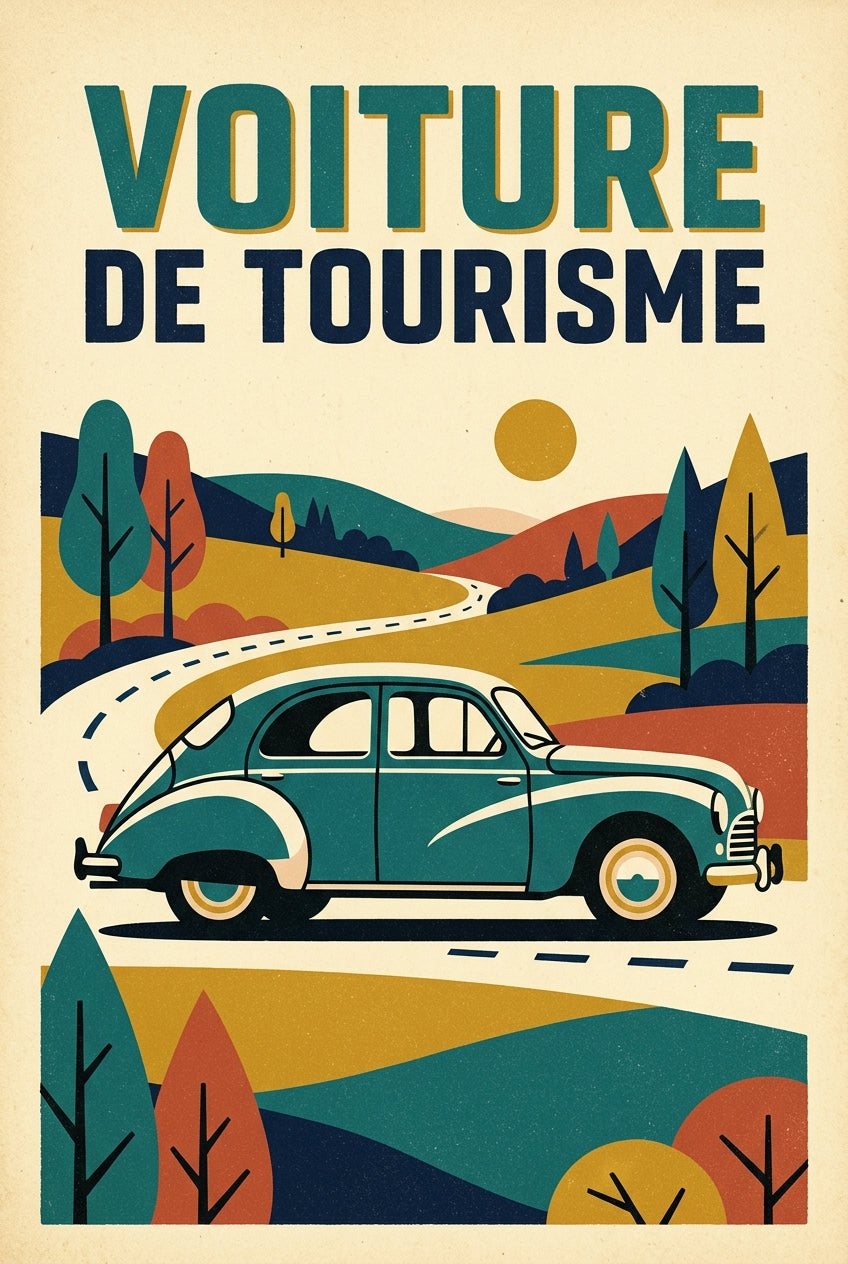 Affiche de voiture de tourisme, poster vintage | Afich