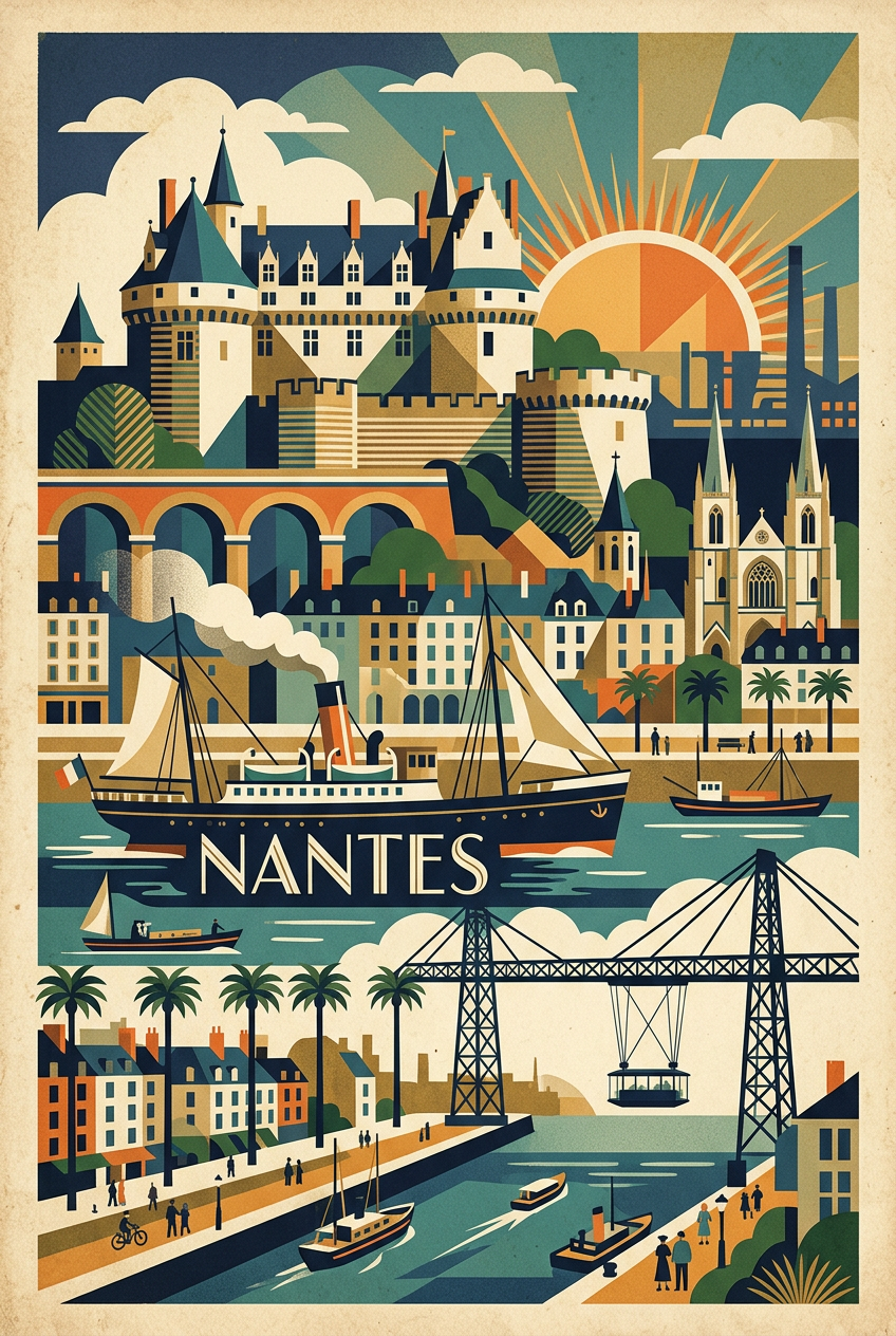 Affiche de Nantes, poster château vintage | Afich