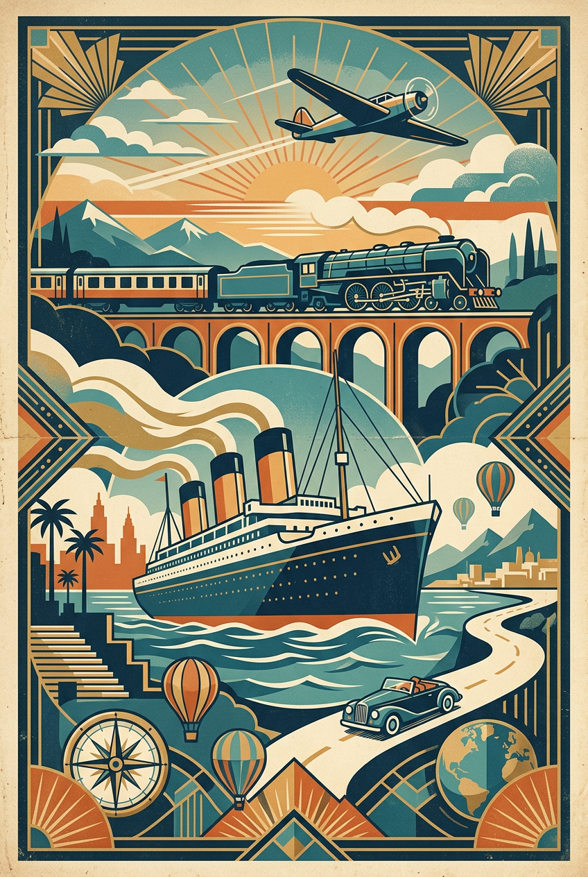 Affiche de voyage vintage, style Art Déco | Afich