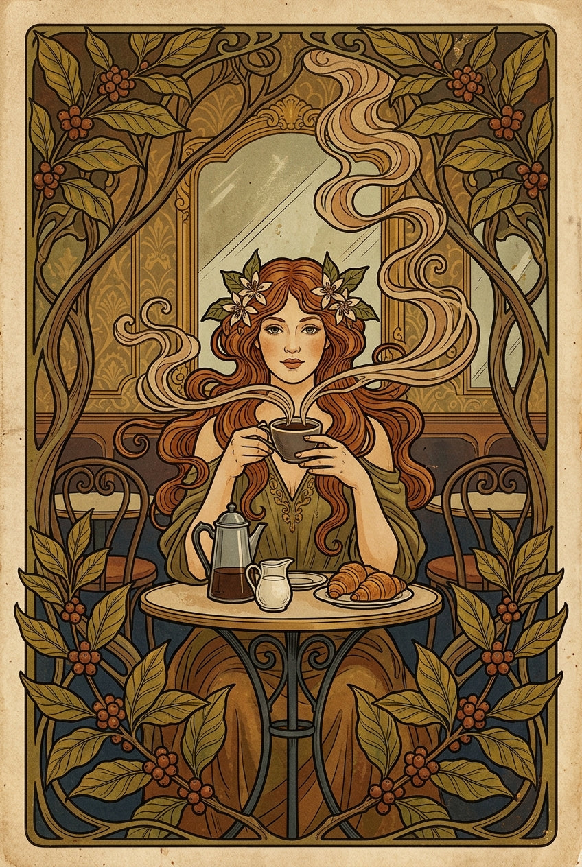 Affiche de café vintage, style Art Nouveau | Afich