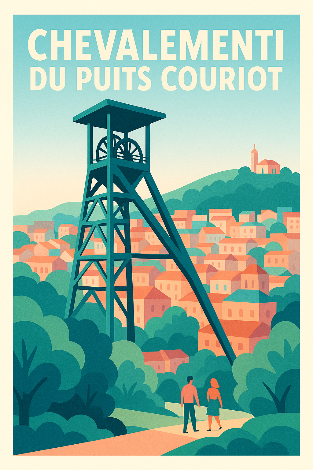 Affiche de Saint-Étienne - L'élégance industrielle du Puits Couriot