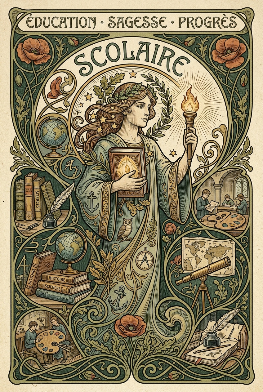 Affiche Scolaire vintage, poster Art Nouveau | Afich