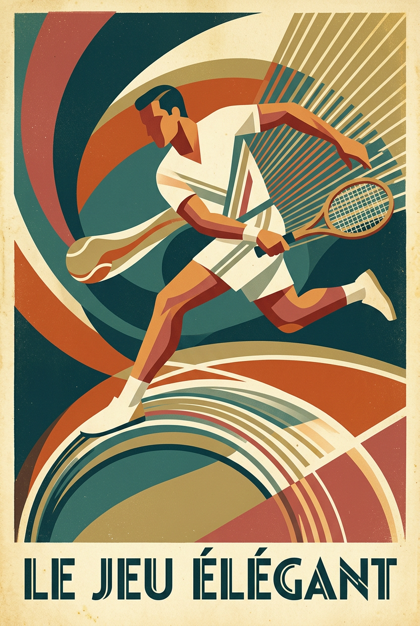 Affiche de tennis vintage, style Art Déco | Afich