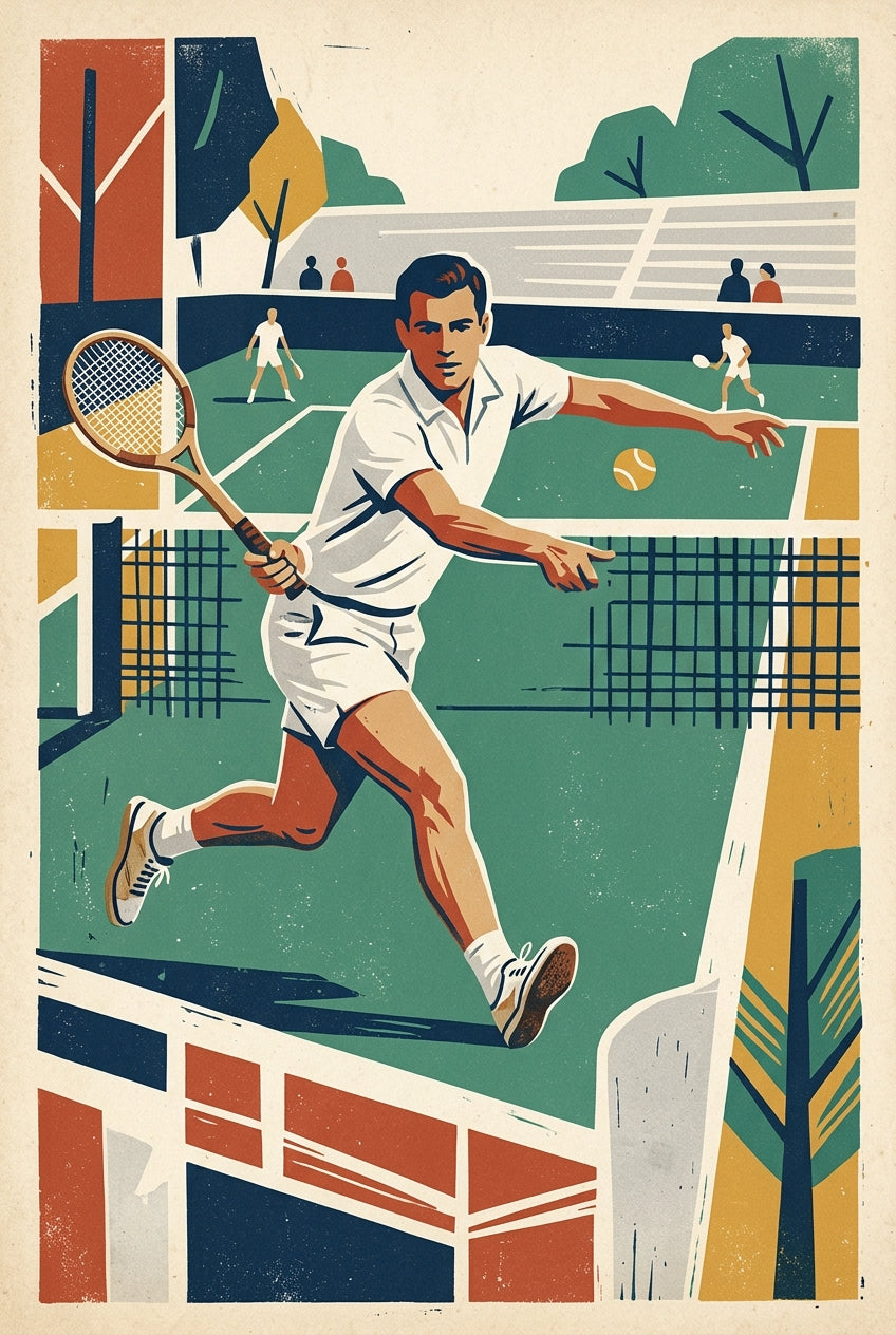 Affiche de tennis vintage, poster sportif | Afich