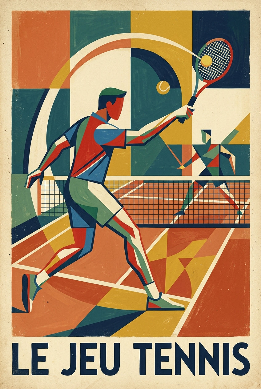 Affiche Le Jeu Tennis, poster vintage sport | Afich