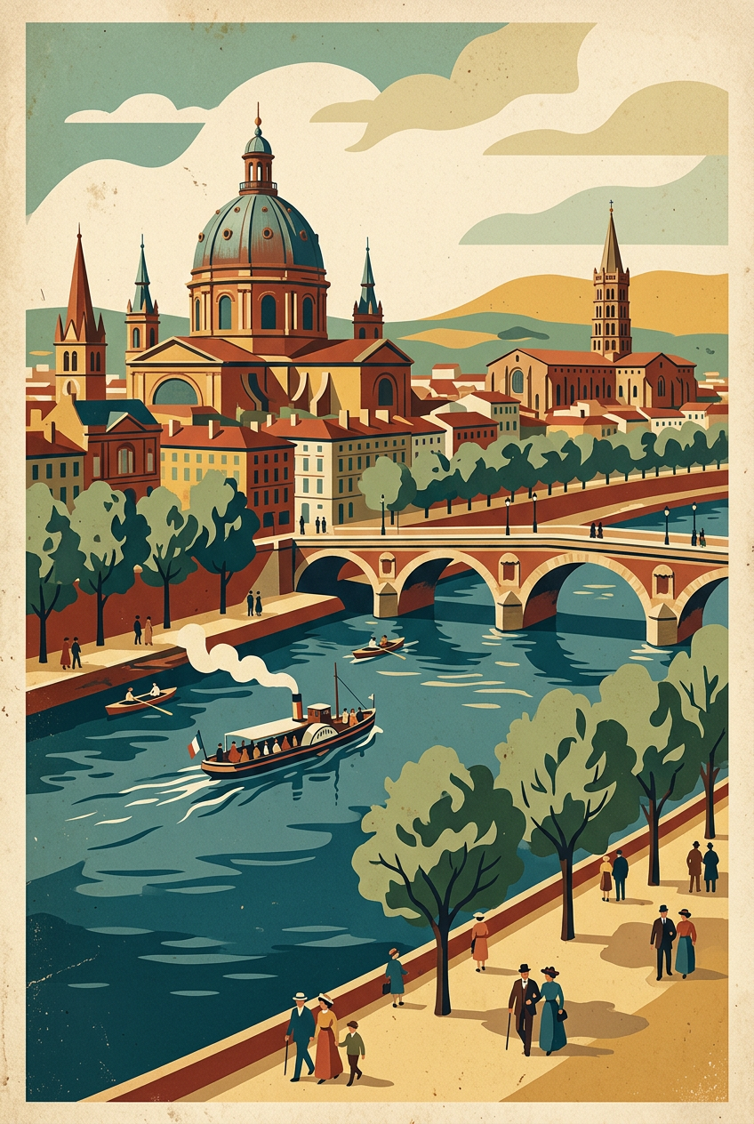 Poster de Toulouse, dôme de la Grave vintage | Afich