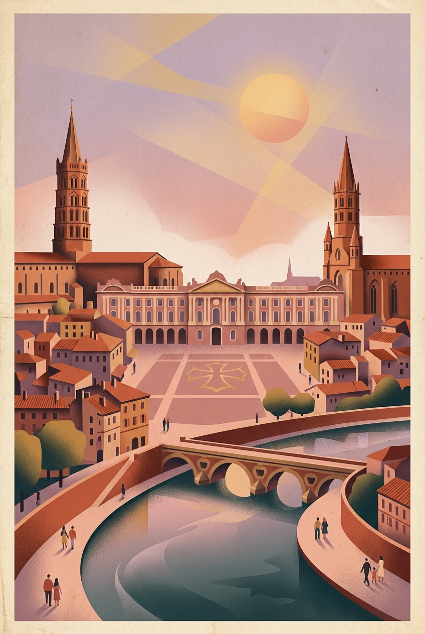 Affiche de Toulouse vintage, poster Pont Neuf | Afich