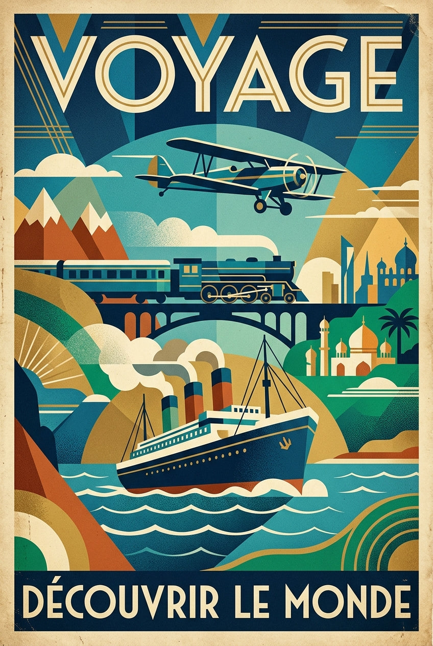 Affiche Voyage vintage, Découvrir le monde | Afich