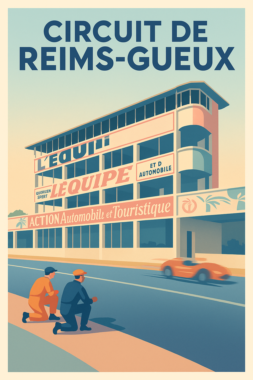Affiche de Circuit de Reims-Gueux - L'élégance vintage de la course automobile
