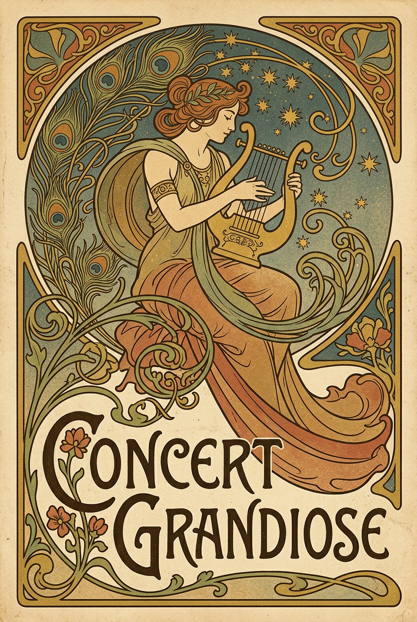 Affiche Concert Grandiose, style Art nouveau | Afich