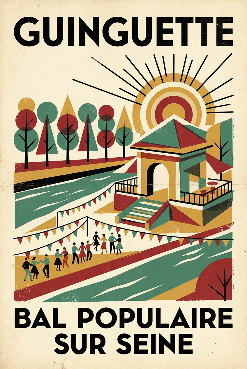 Affiche Guinguette, bal populaire sur Seine | Afich