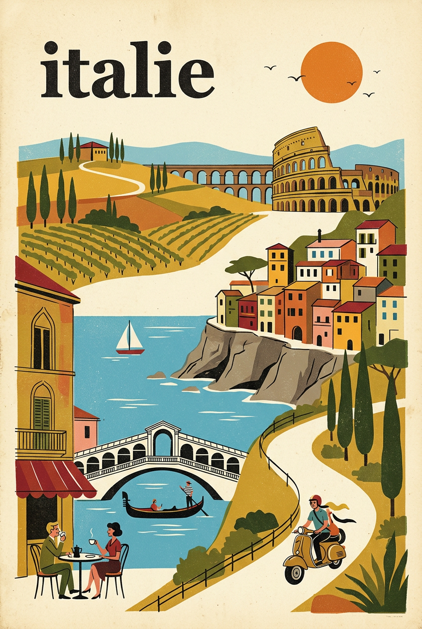 Poster d'Italie, affiche vintage voyage | Afich