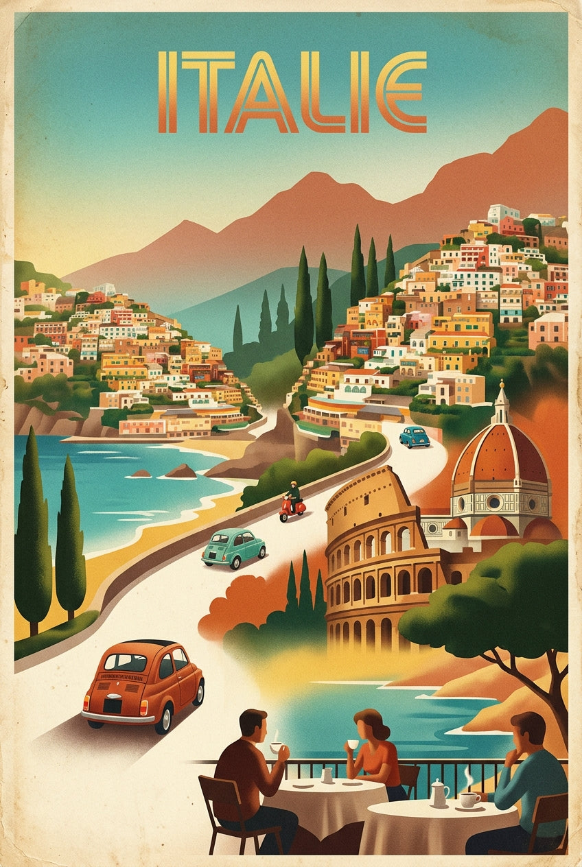 Affiche d'Italie, poster vintage Fiat 500 | Afich
