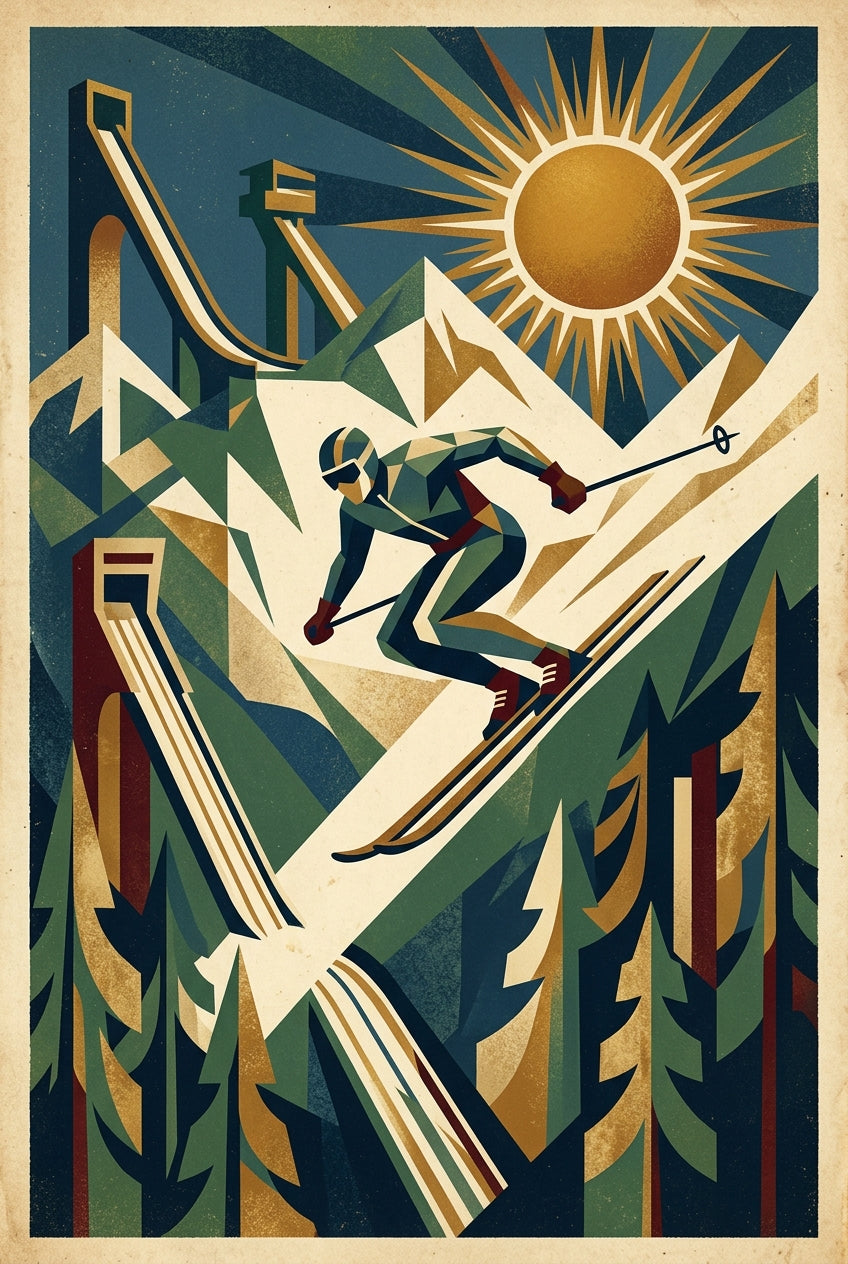 Affiche de ski vintage, poster sports d'hiver | Afich