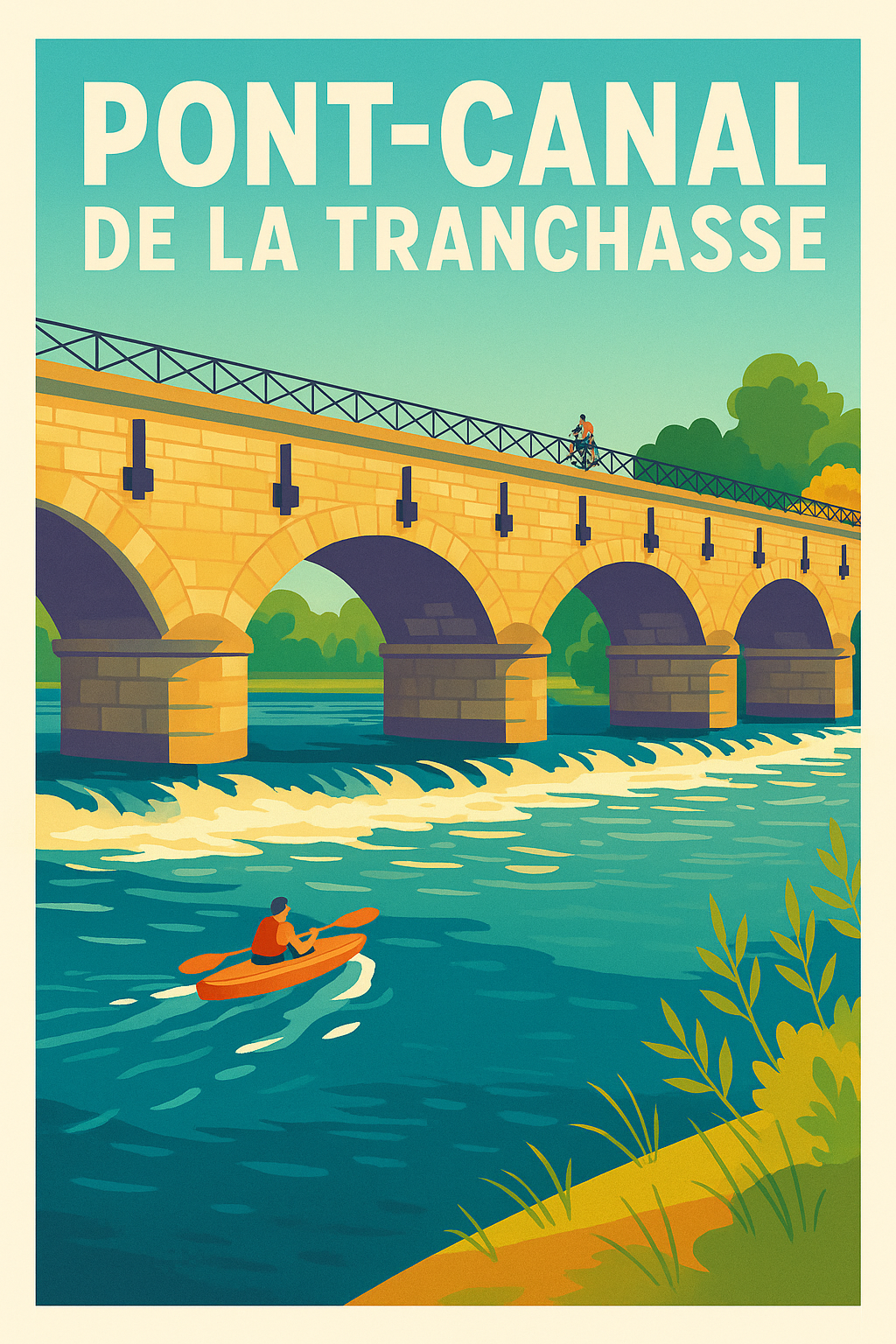 Affiche de Pont-canal de la Tranchasse - Élégance architecturale au fil de l'eau