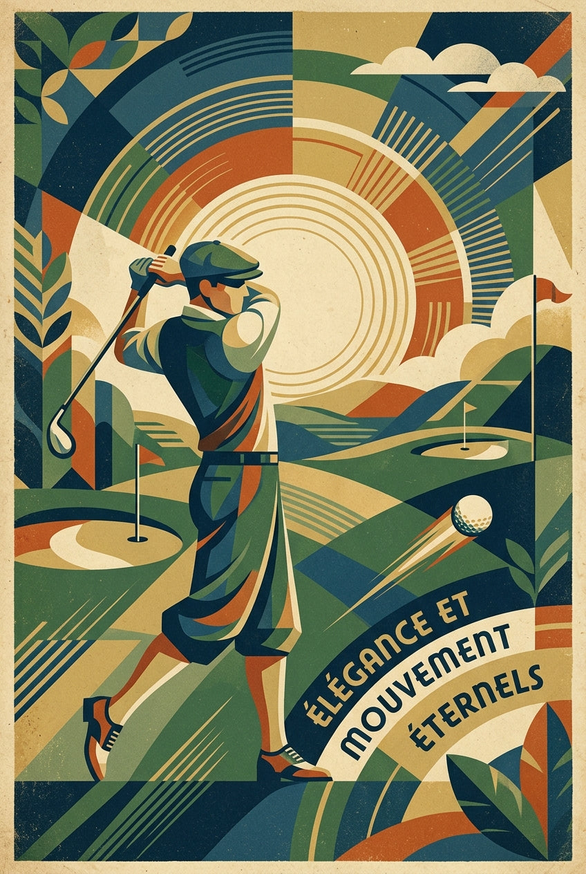 Affiche de golf vintage, poster style art déco | Afich