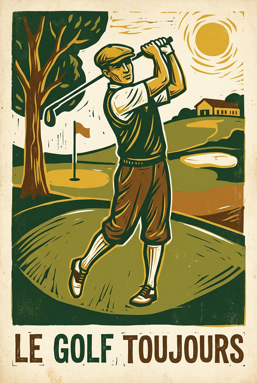 Affiche de golf vintage, poster Le Golf Toujours