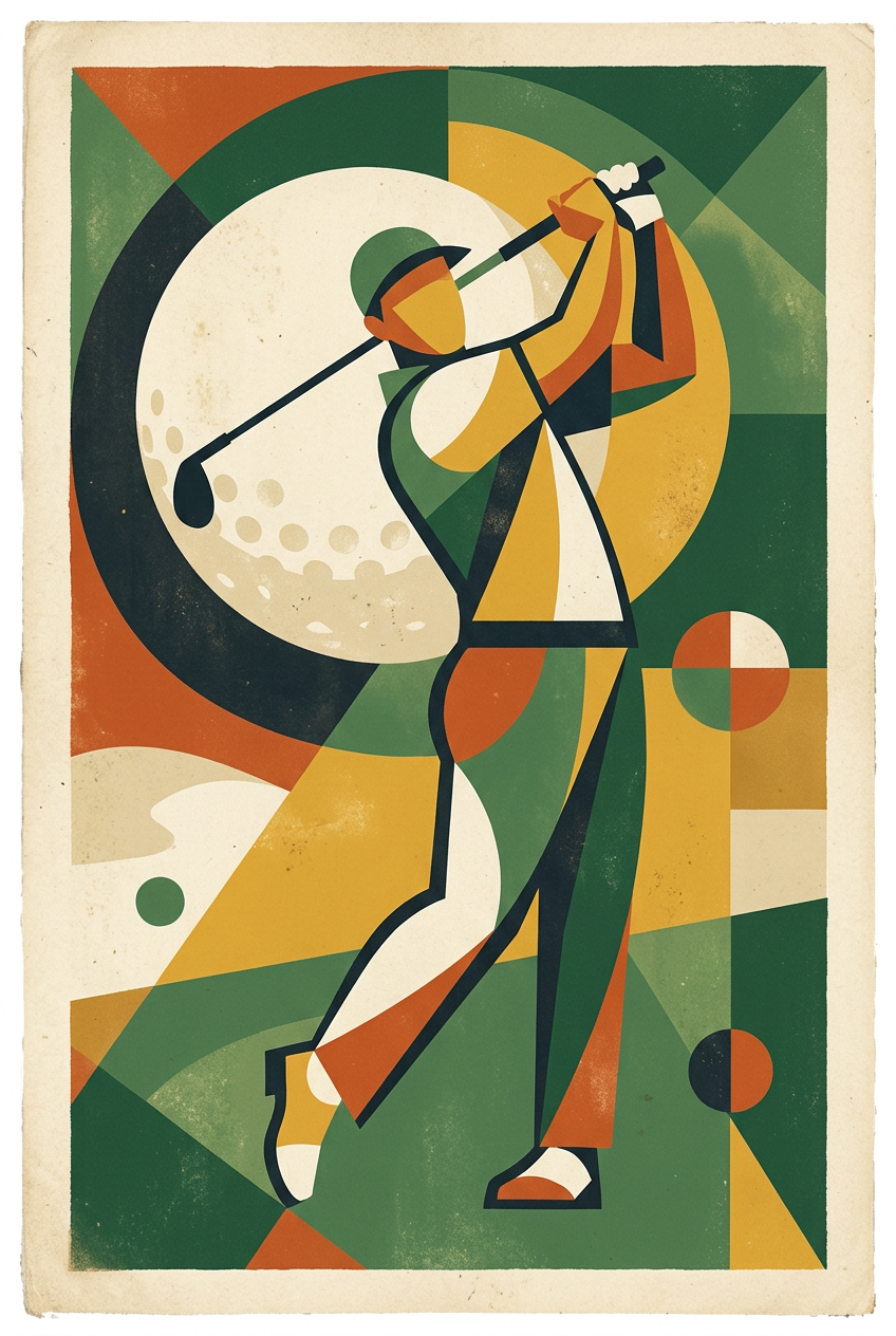 Poster de golf vintage, poster géométrique | Afich