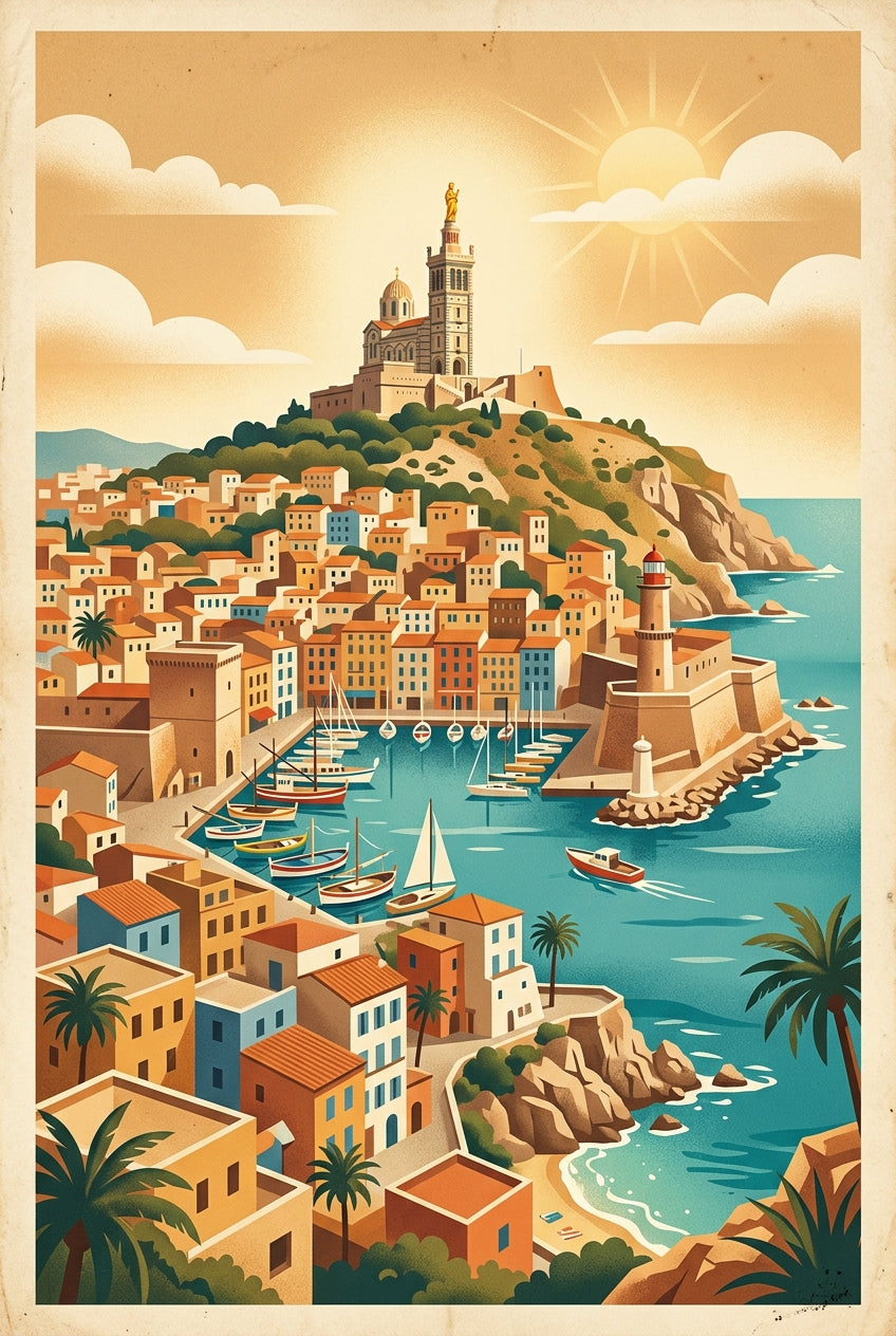 Affiche de Marseille, poster Notre-Dame de la Garde