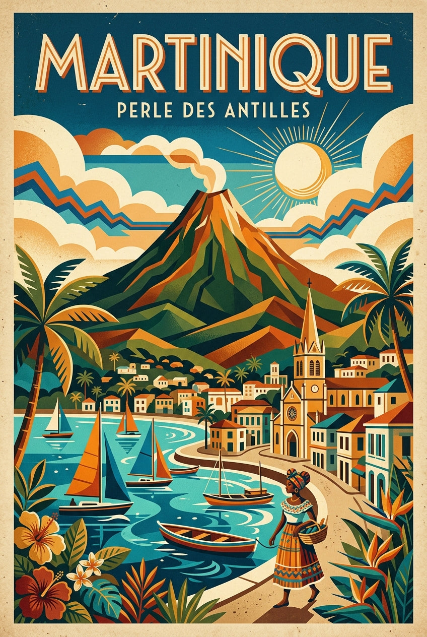 Affiche Martinique vintage, poster voyage | Afich