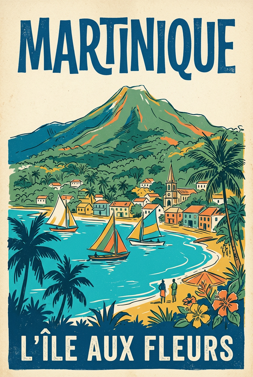 Poster de la Martinique, style vintage | Afich