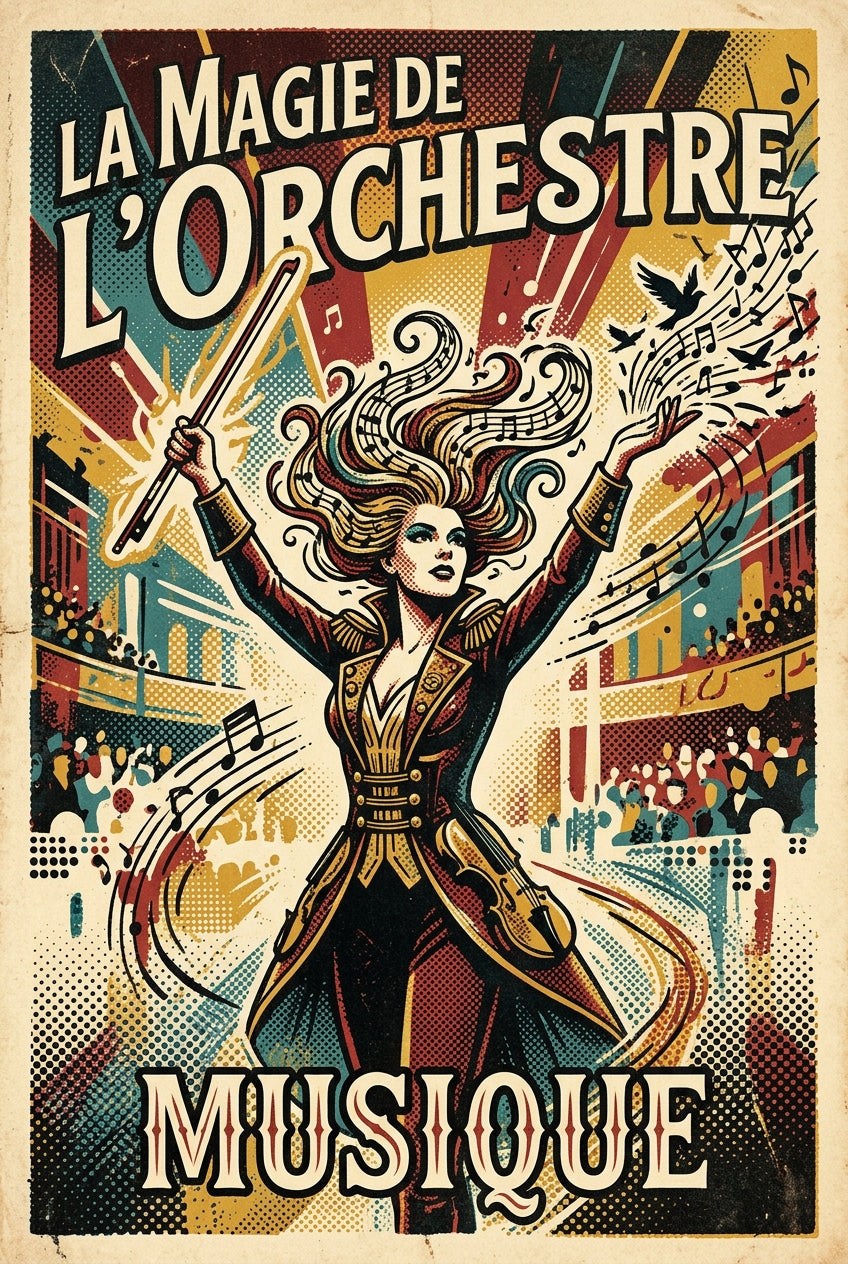Affiche de l'orchestre, poster musique vintage