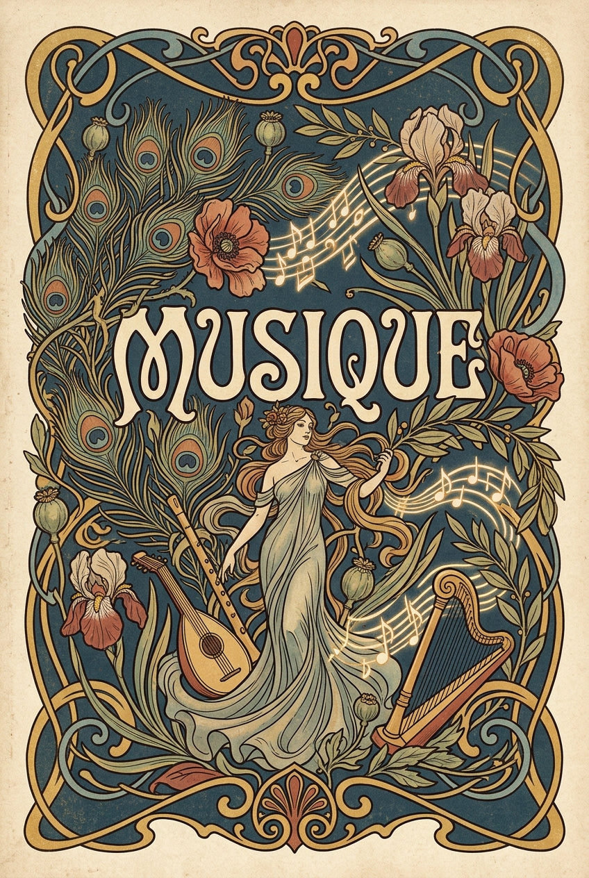 Affiche Musique vintage, style Art Nouveau | Afich
