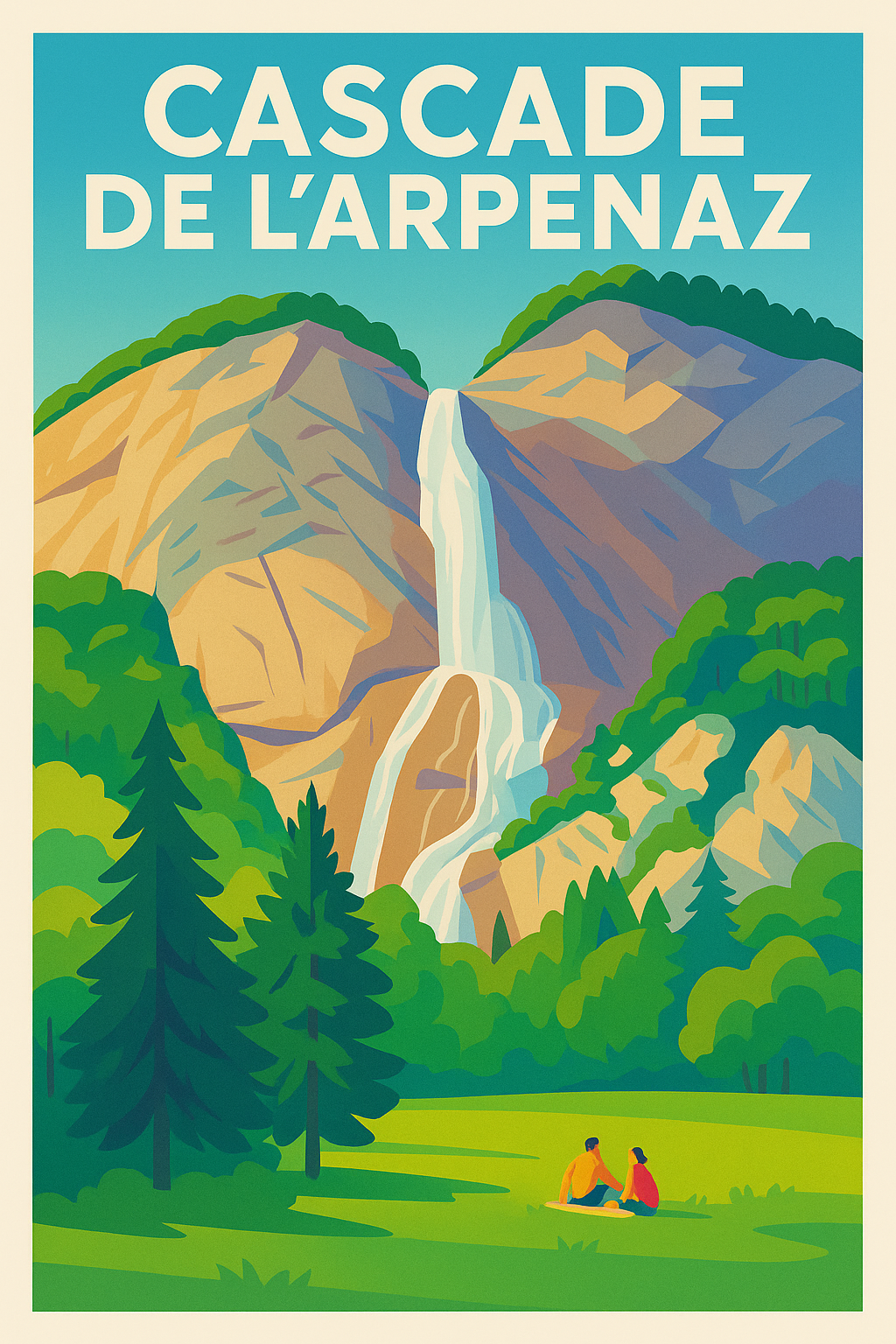 Affiche de Cascade de l'Arpenaz - L'éclat majestueux des Alpes au cœur de votre déco