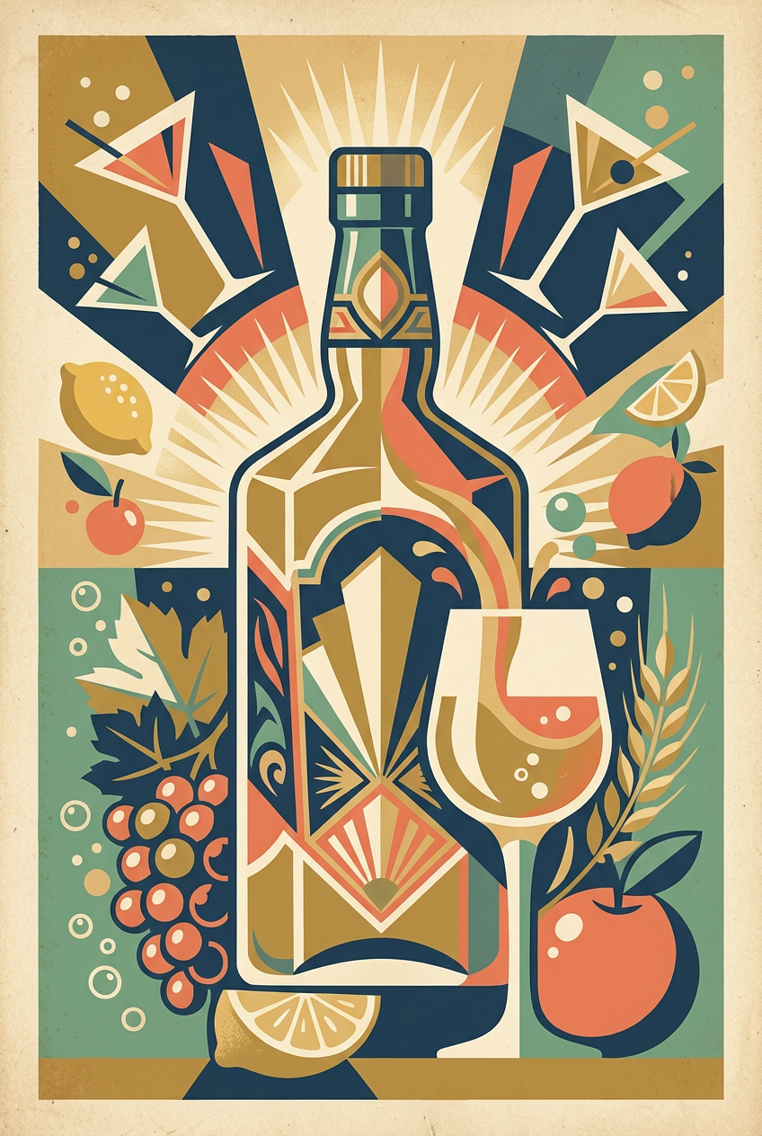 Affiche de cocktail vintage, style Art Déco | Afich
