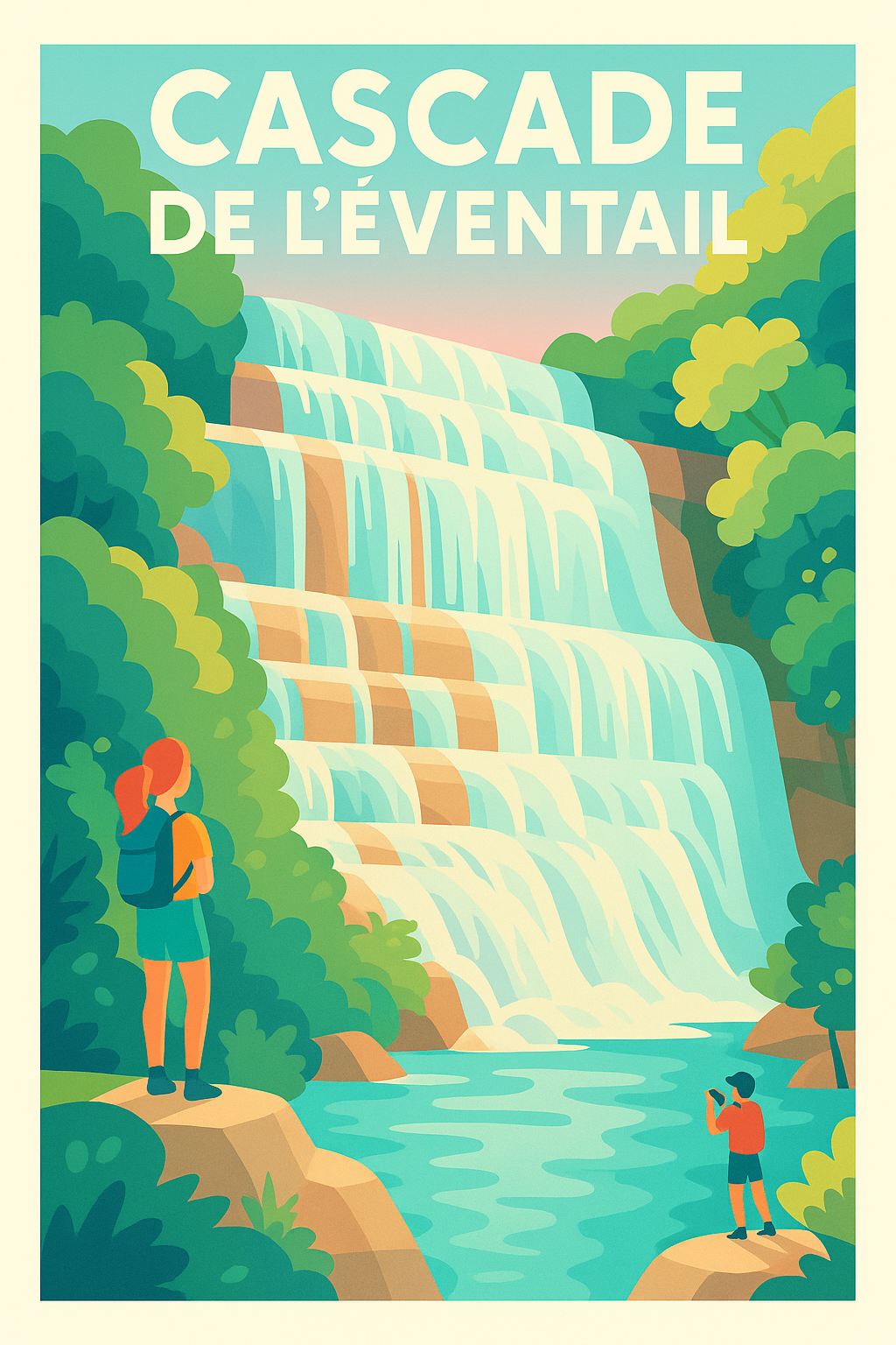 Affiche de Cascade de l'Éventail - L'éclat naturel du Jura dans votre intérieur