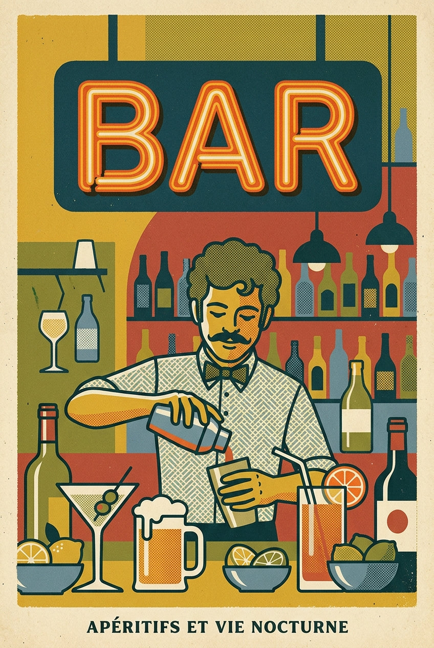 Affiche Bar vintage, déco bistrot | Afich