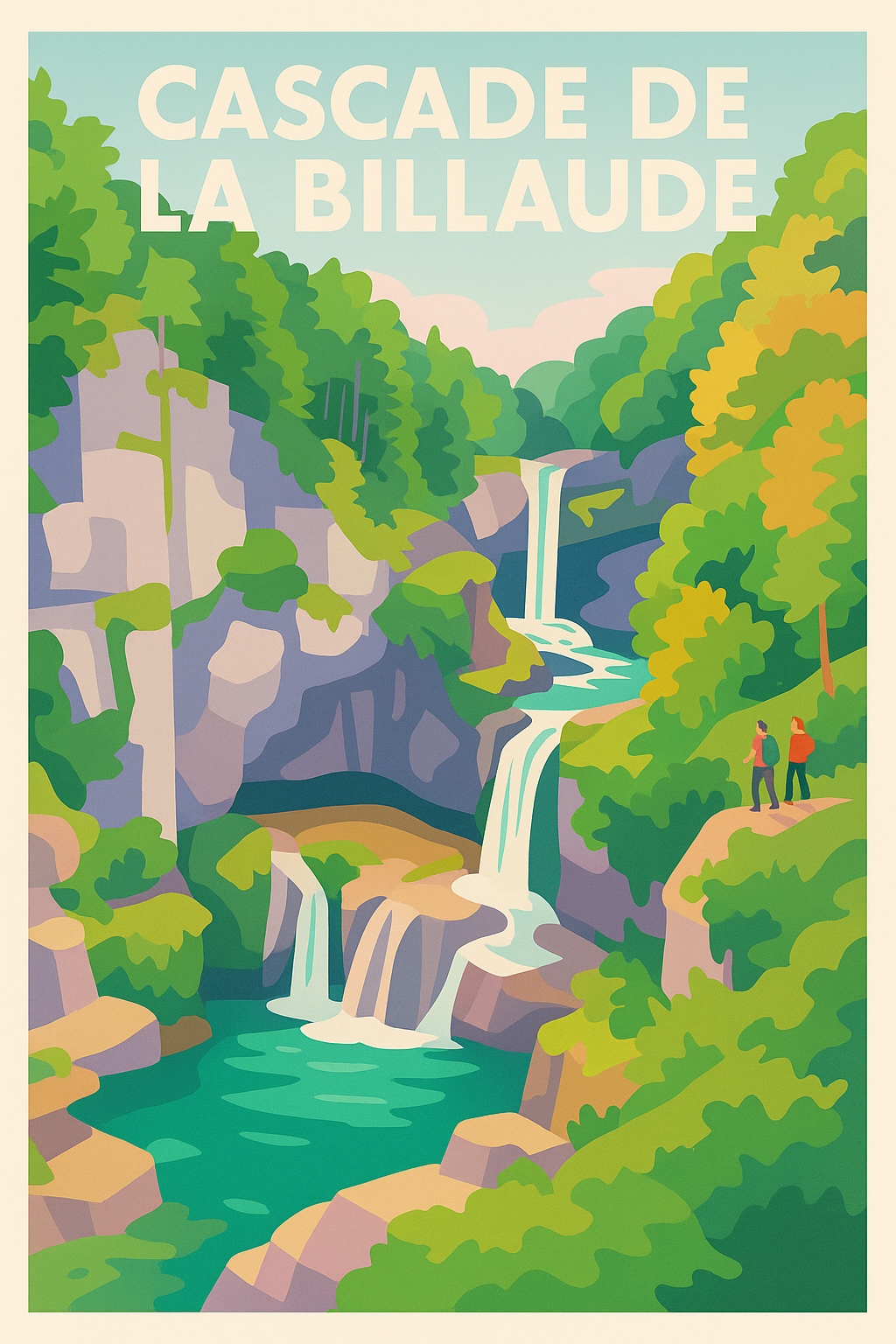 Affiche de Cascade de la Billaude - L'éclat sauvage du Jura dans votre intérieur