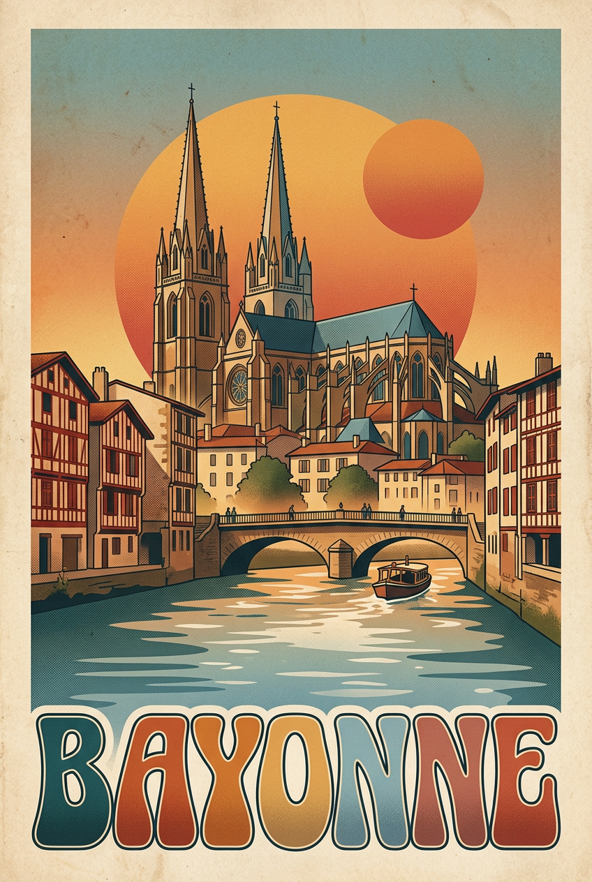 Affiche de Bayonne, poster vintage Pays Basque | Afich
