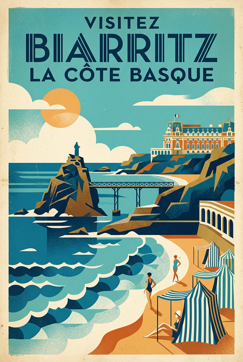 Affiche Biarritz, poster vintage Côte Basque | Afich