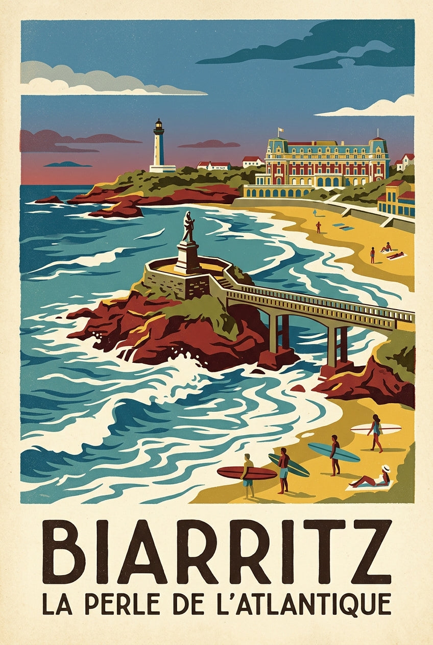 Affiche Biarritz, poster vintage Côte Basque | Afich