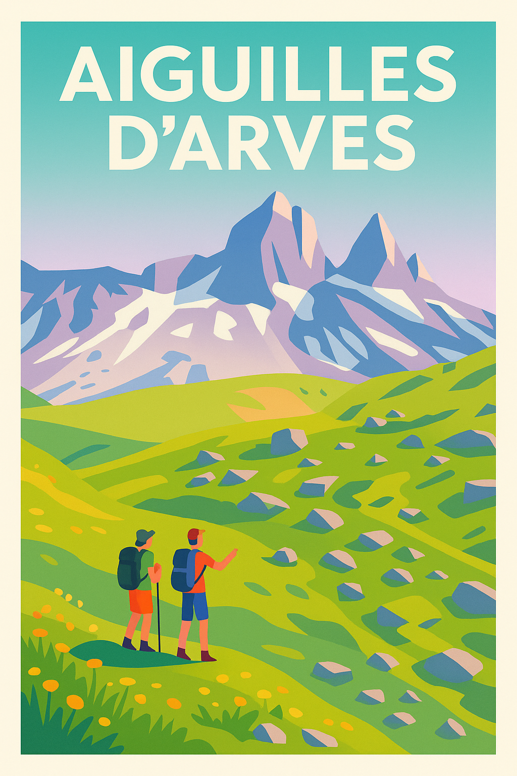 Affiche de Aiguilles d'Arves - Majesté des Alpes en randonnée