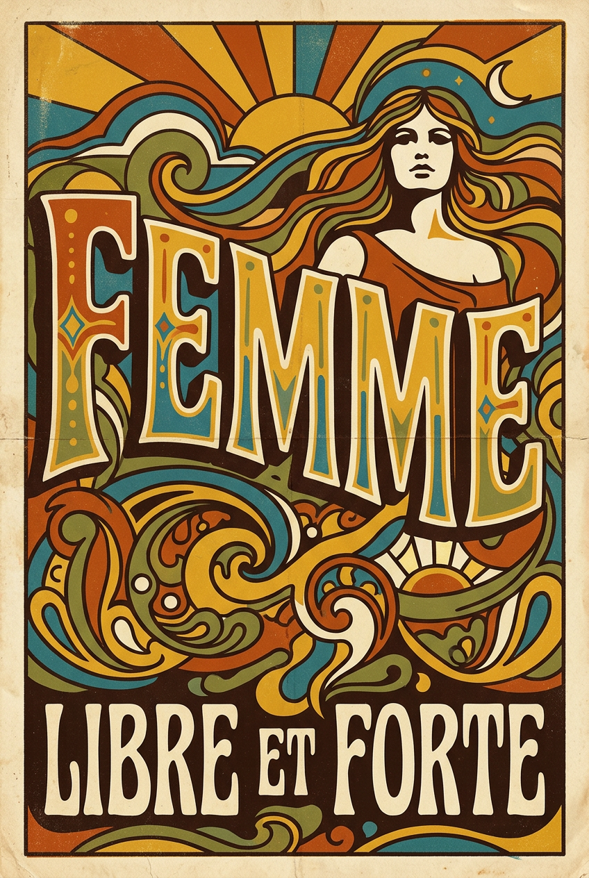 Affiche Femme libre et forte, style rétro | Afich