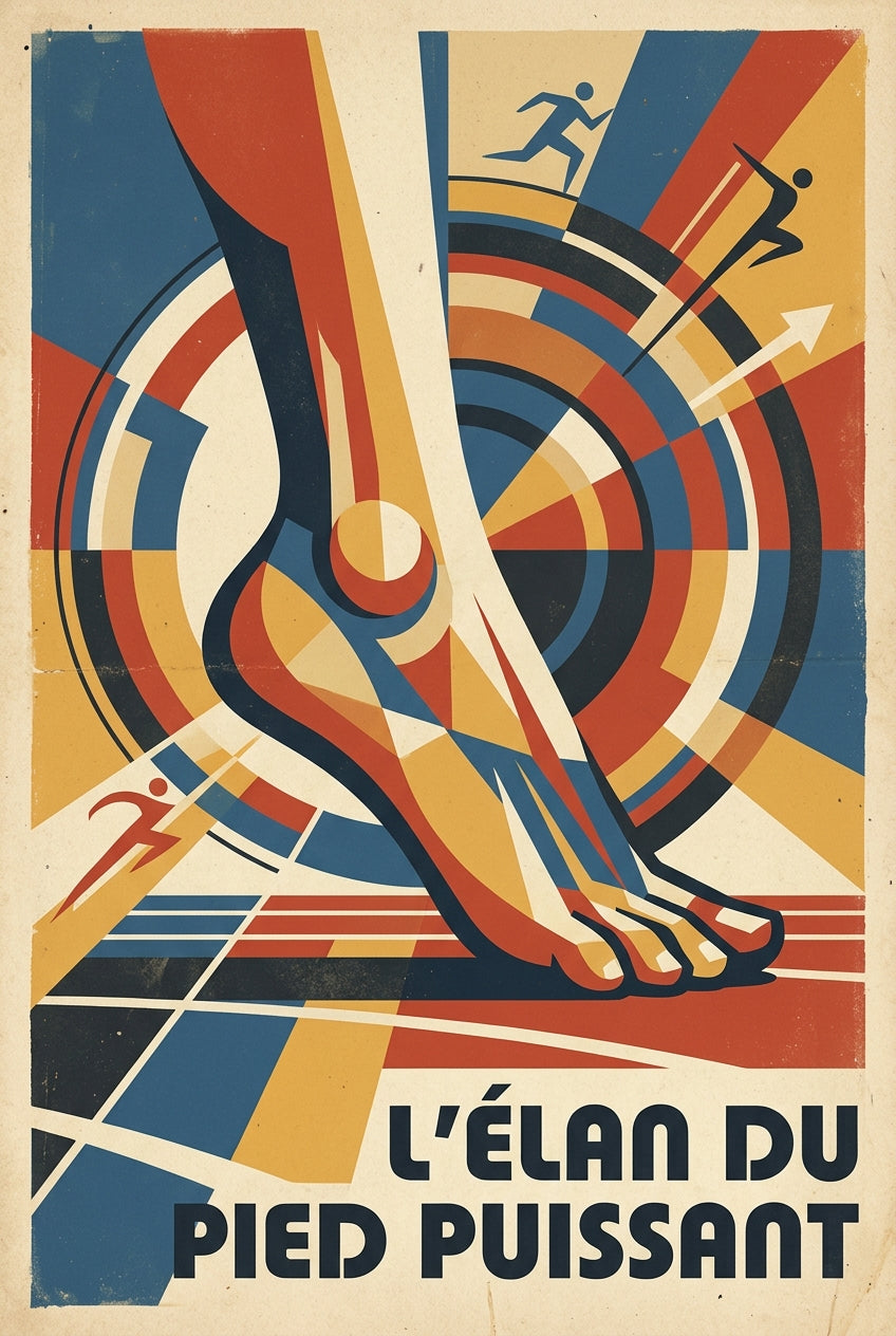 Poster l'élan du pied puissant, style vintage | Afich