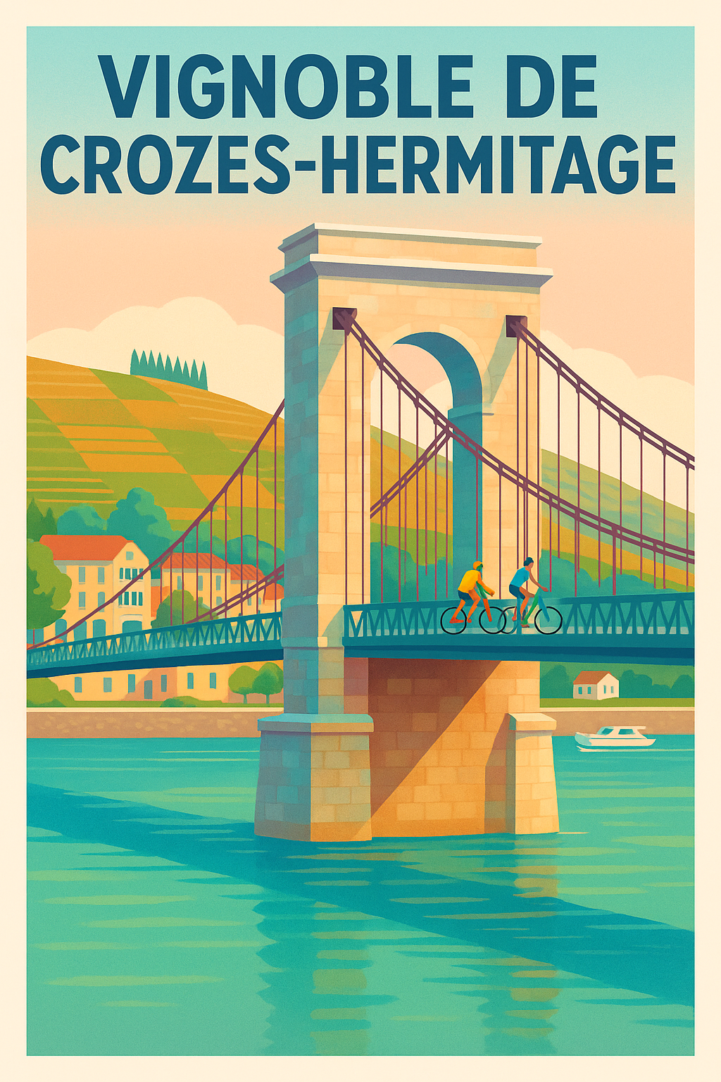 Affiche de Vignoble de Crozes-Hermitage - L'élégance du Rhône en affiche