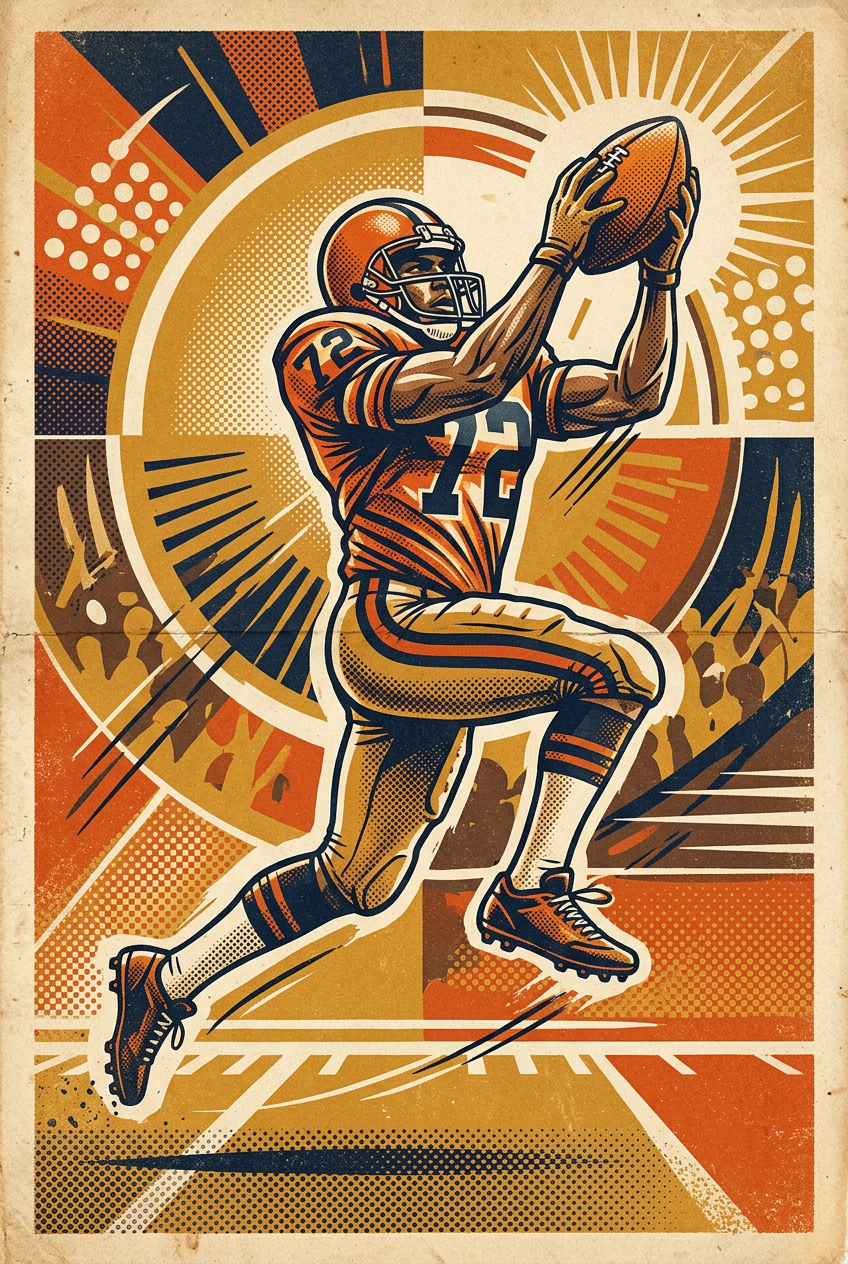Affiche football américain vintage, style rétro | Afich