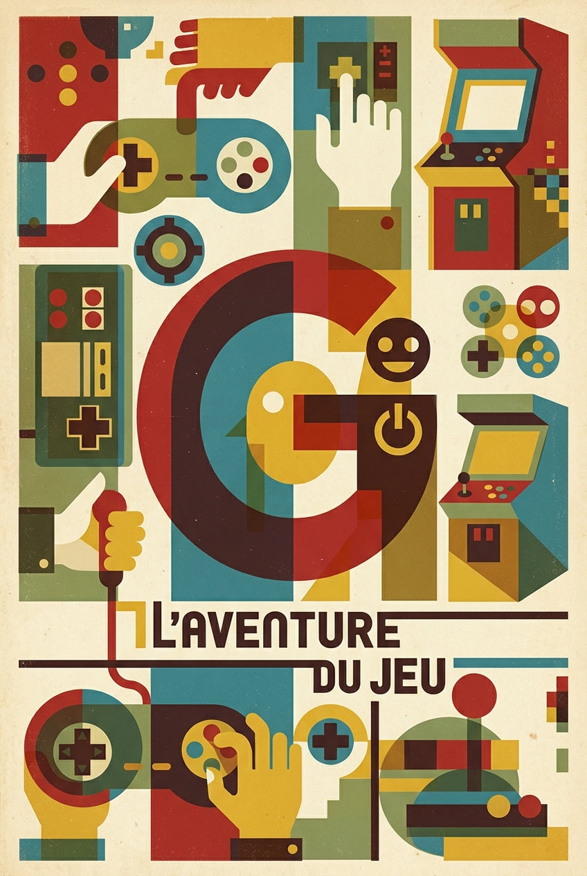 Affiche de jeu vidéo vintage, l'aventure du jeu | Afich
