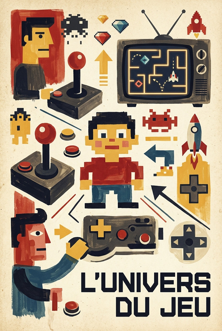 Affiche de l'univers du jeu, poster pixel art | Afich