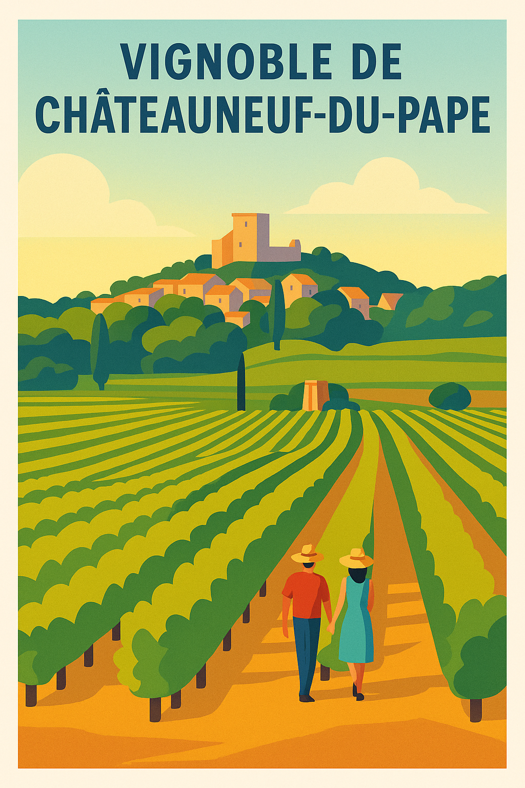 Affiche de Châteauneuf-du-Pape - L'élégance des vignobles de Provence
