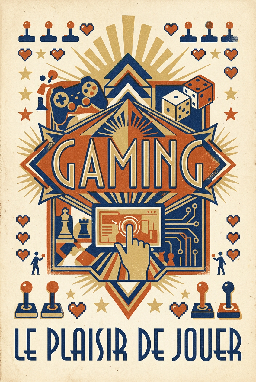 Affiche Gaming vintage, poster Le plaisir de jouer | Afich
