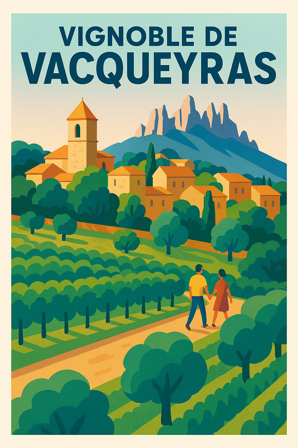 Affiche de Vignoble de Vacqueyras - L'élégance du terroir provençal
