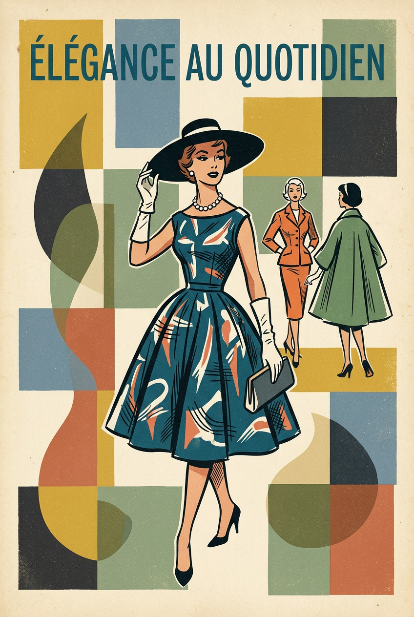 Poster mode vintage, style années 50 | Afich