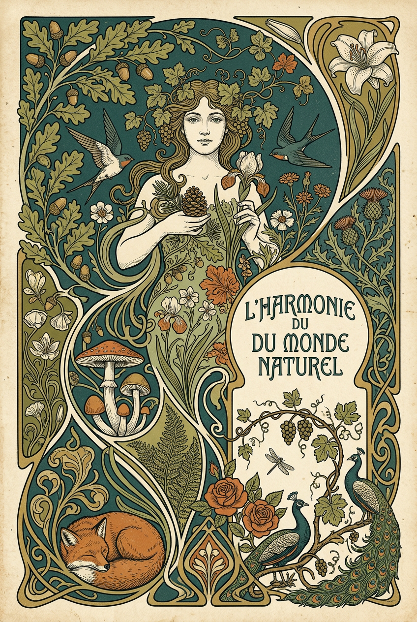 Affiche de l'Harmonie Naturelle, style Art Nouveau | Afich