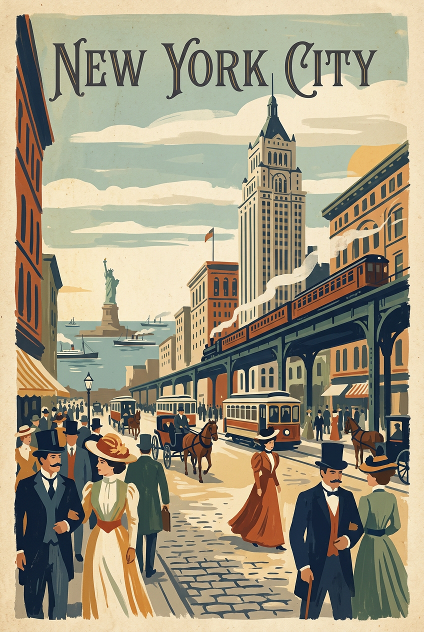 Affiche de New York vintage, poster Manhattan | Afich